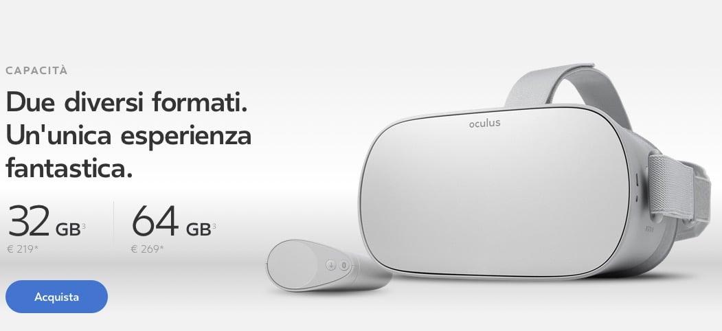 Oculus Go prezzo Italia