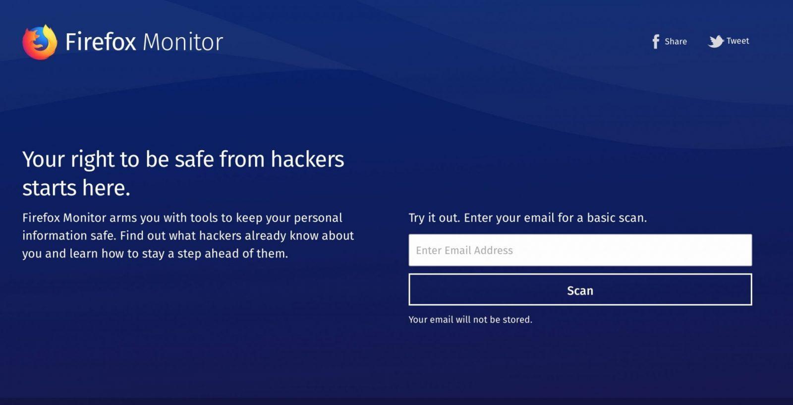 Firefox Monitor password rubate