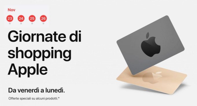 Apple Black Friday sconti promozioni giornate di shopping carte regalo