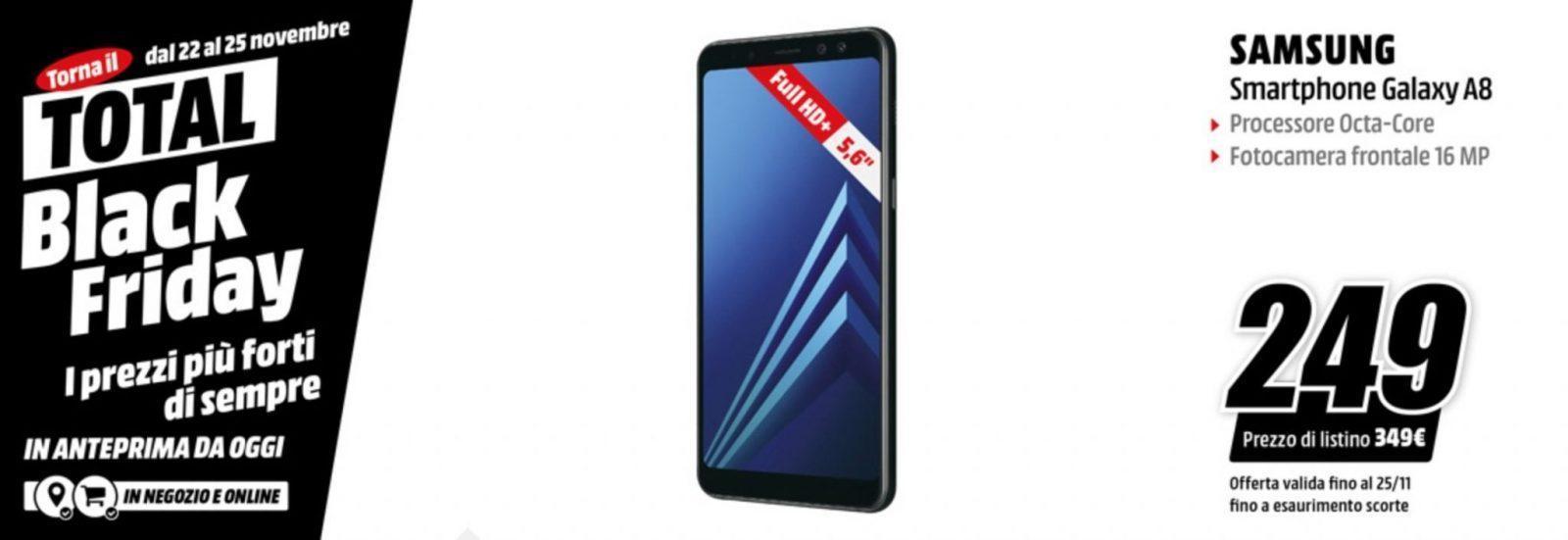 Samsung Galaxy A8 smartphone MediaWorld Black Friday 2018