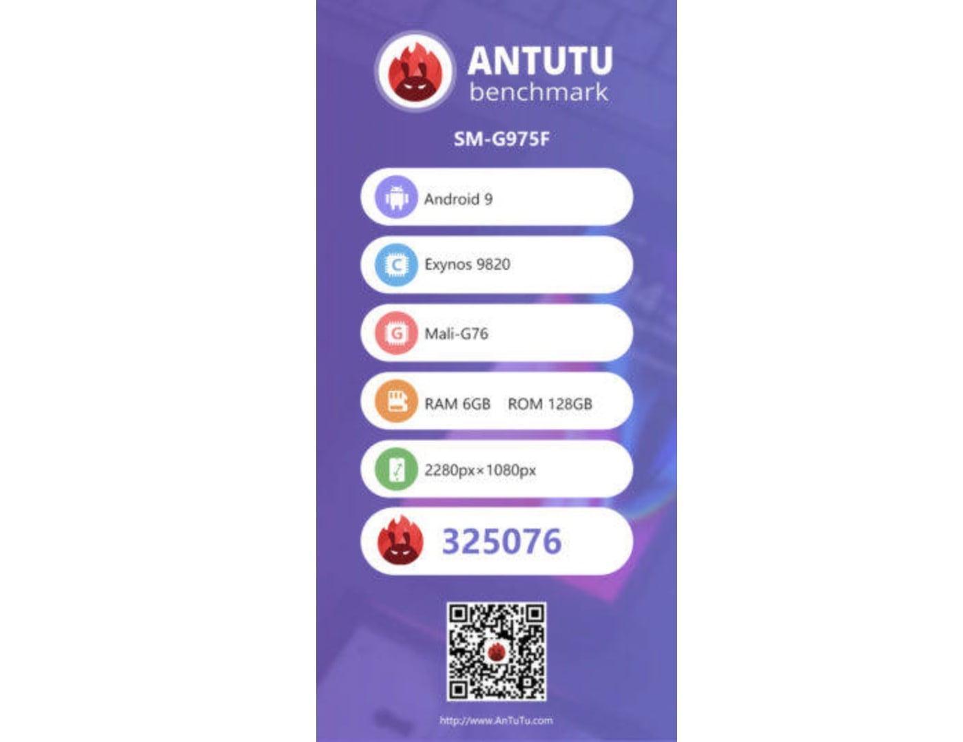 Samsung S10 Exynos 9820 su AnTuTu punteggio