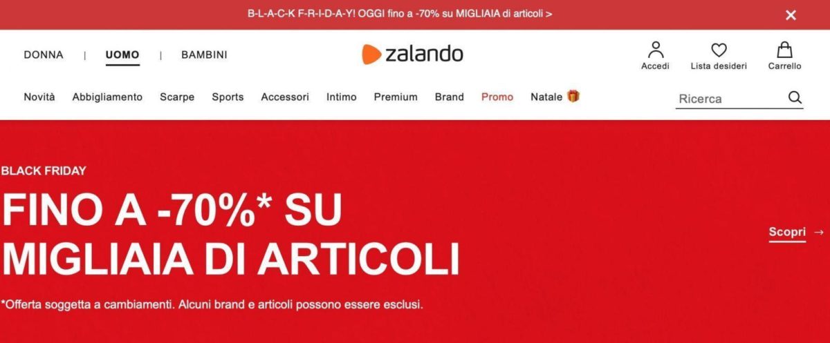 Black Friday Zalando 2019: offerte e sconti fino al 70% - OpinioniTech