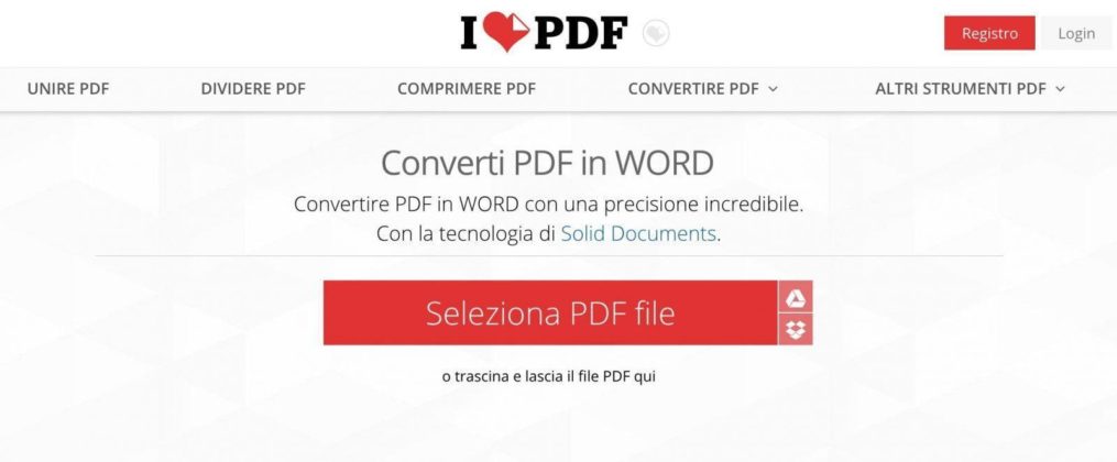 Convertire PDF in Word online - OpinioniTech