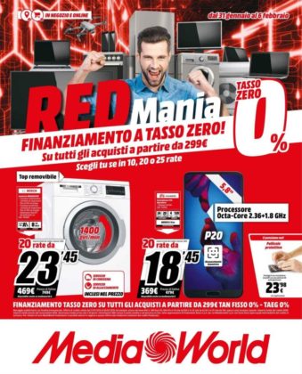 Volantino MediaWorld Red Mania fino al 6 febbraio 2019 pagina 1