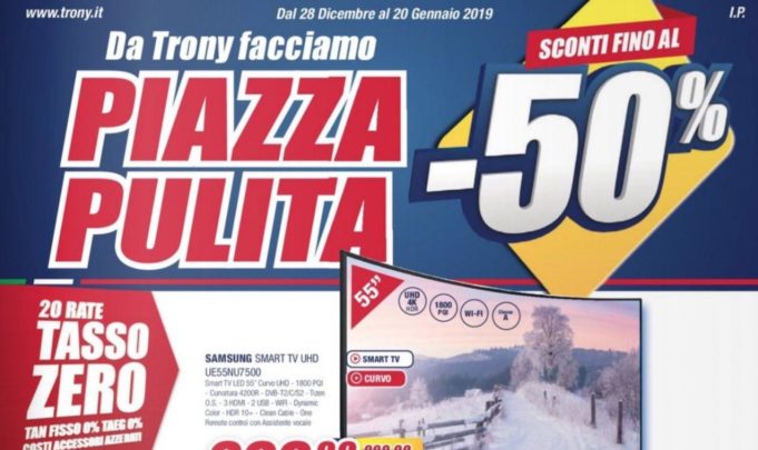 Volantino Trony offerte promozioni fino al 20 gennaio 2019