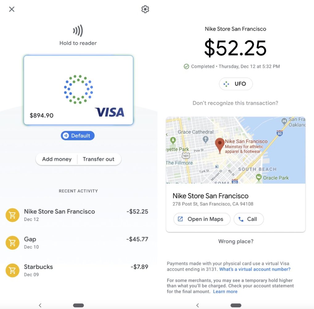 Transazioni Google Card e Maps