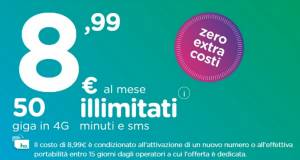 Ho Mobile VoLTE offerta 8 99 euro 50GB