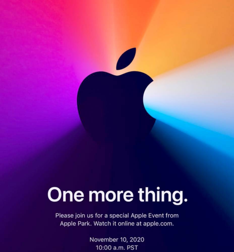 Evento Apple 10 novembre 2020 invito